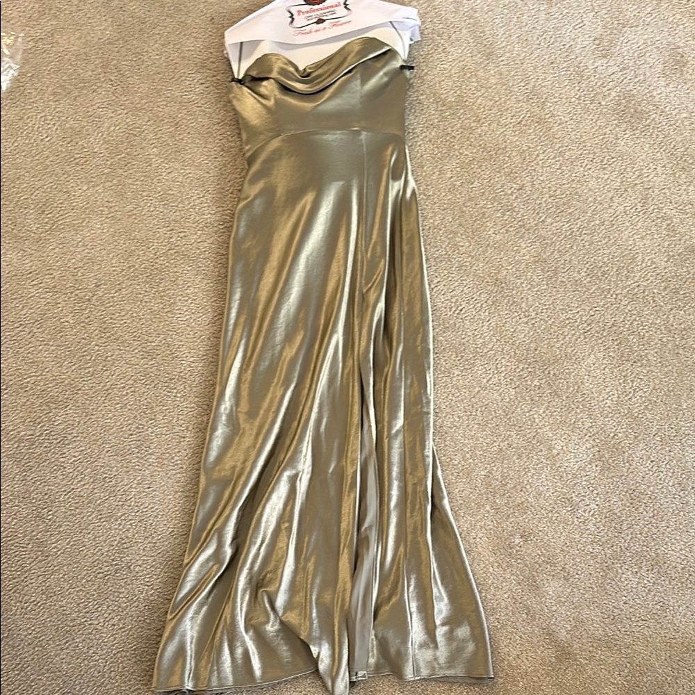 Elegant Gold Strapless Gown